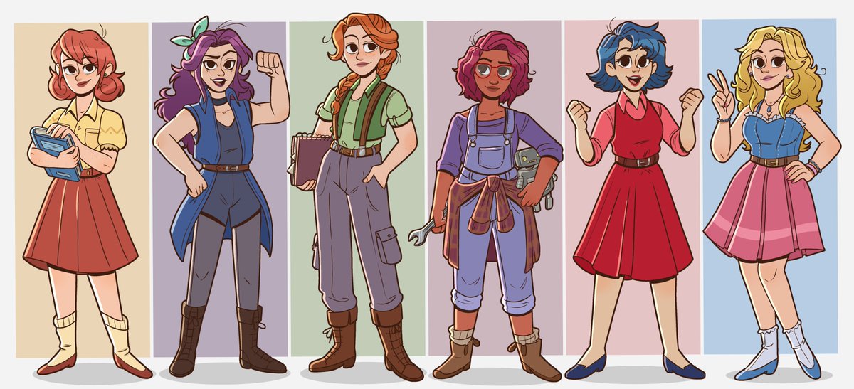 PaulaPeroff's tweet photo. Drawing some Stardew gals. I haven't really drawn the girls, so I wanted to give it a shot. #StardewValley #Fanart https://t.co/cxbfx5c7Hb
