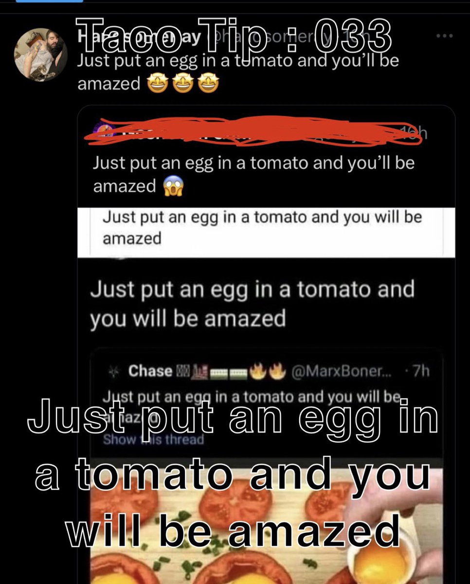 TacoBoyTacoTips's tweet photo. #tacoboy #tacotips #cookinghacks #breakfastrecipes #dreggman #inception https://t.co/jpKBPTydrZ