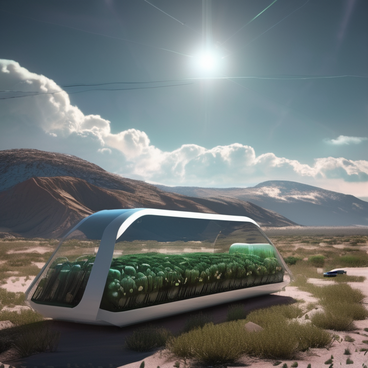 TMRWradio's tweet photo. Crystal shields in the sky reflecting the sun, cooling the Earth. Nanobots reforesting the barren land, one sapling at a time. High-speed algae tubes scrubbed air clean. Cuisine turned vegan-creative, a festival of flavors. Our climate-reflected triumph in smiling glaciers. https://t.co/VTf72yoZFi