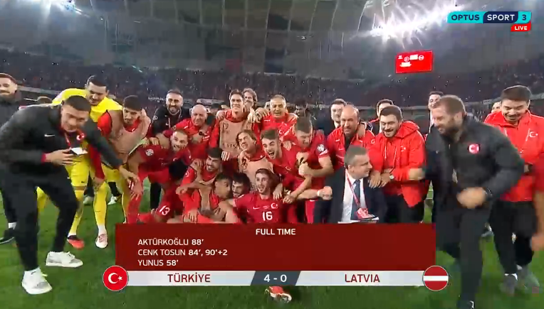foet247europa's tweet photo. FT Turkey 4 Latvia 0. Turkey have qualified for EURO 2024. #TURLVA #EURO2024 https://t.co/WaG0trNUy1