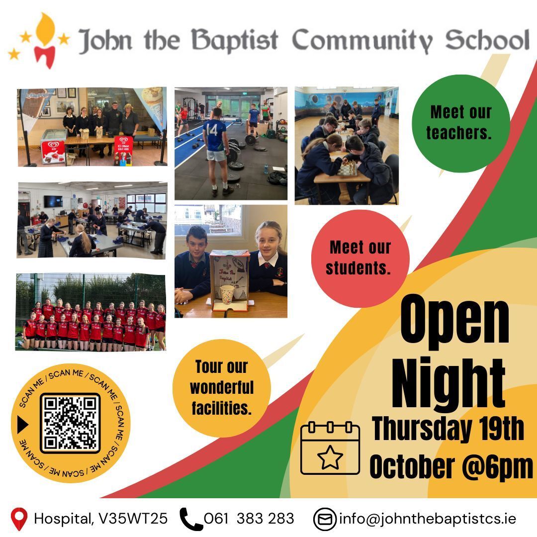 jtbcstweets's tweet image. Join us for our Open Night on Thursday 19th at 6pm. Meet our teachers and students for a guided tour of our amazing facilities and see all that we have to offer in JTBCS #centreofexcellence #jtbcs #learningandteaching #extracurricular
