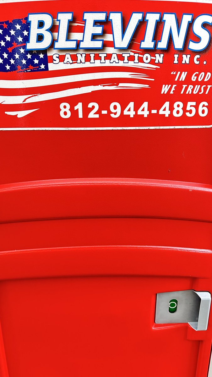 ForrestGumpshun's tweet photo. This  port o potty slogan is in god we trust which makes me feel way better about using it. https://t.co/GYPCEPUgEn