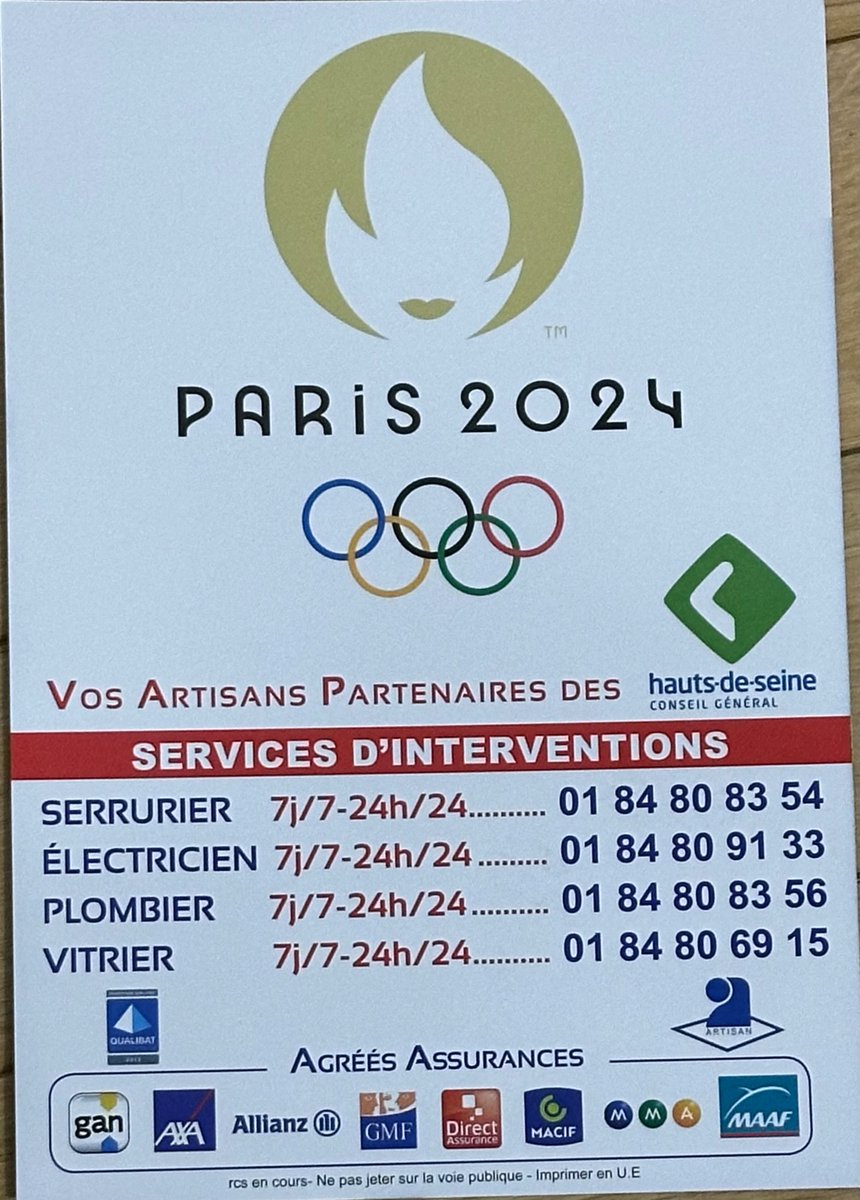 adiGEB_74's tweet photo. @Paris2024 @AXA @allianzfrance @GMF_assurances @DirectAssurance @MacifAssurances @MMAssurances @MAAFAssurances @hautsdeseinefr  vous êtes au courant de l’utilisation de votre logo sur ce genre de publicité envahissante ? https://t.co/oRKV5q3KIF