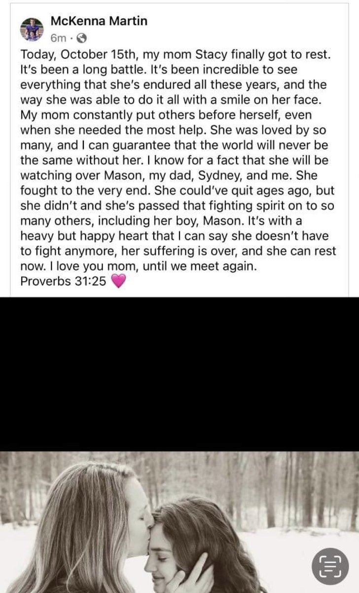 BobGreenburg's tweet photo. Oh no….Mason Martin’s mother. 😢🙏 https://t.co/syOlJ9HGJ1
