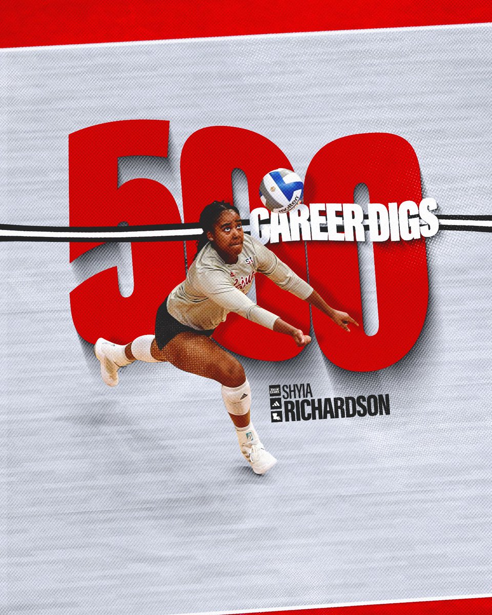 📊 𝐌𝐢𝐥𝐞𝐬𝐭𝐨𝐧𝐞 𝐌𝐚𝐫𝐤𝐞𝐫 (Part 2)

Shyia Richardson has reached 500 digs in her collegiate career! 👏

#GeauxCajuns