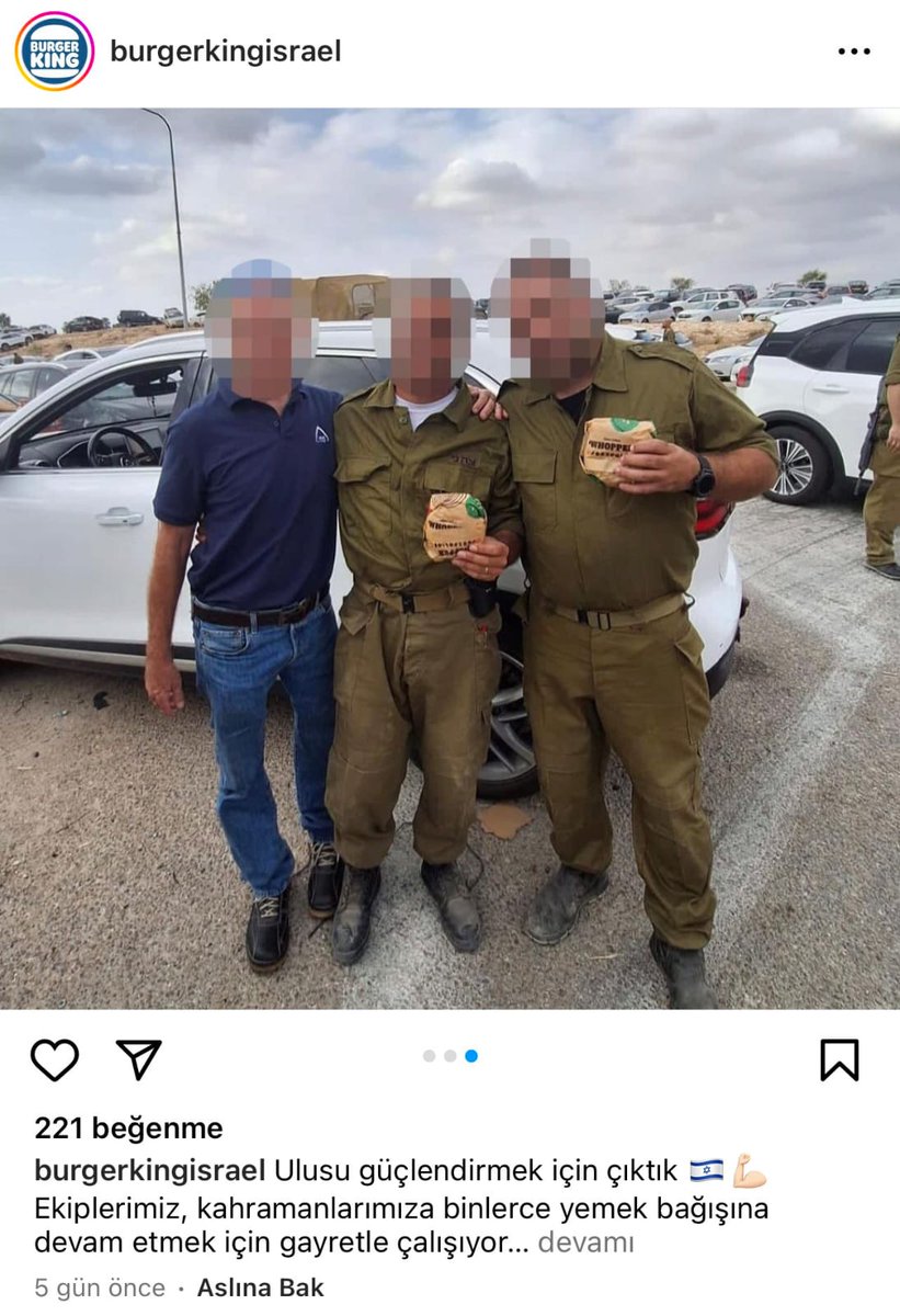 #BurgerKingHalkaArzıİptalEdilsin
Bebekleri çocukları kadınları acımasızca katleden Katil İsrail askerlerine kahraman diyip yiyecek yardımı yapan ve Türkiye'de yüzlerce şubesi bulunan Burger King’i boykot ediyoruz.

❌HALKA ARZA KATILMIYORUM 

#halkaarz #borsa #yatırım #yeotk