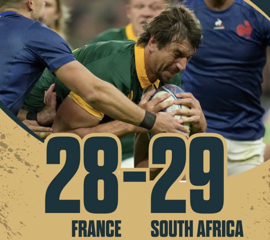 🏉🇫🇷 FLASH - Le #XVdeFrance est éliminé de la Coupe du monde de rugby après sa défaite 28 à 29 face à l’Afrique du Sud. #FRAvRSA