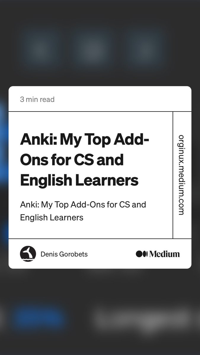 #Anki : My Top Add-Ons for #CS and #English Learners
orginux.medium.com/anki-my-top-ad…