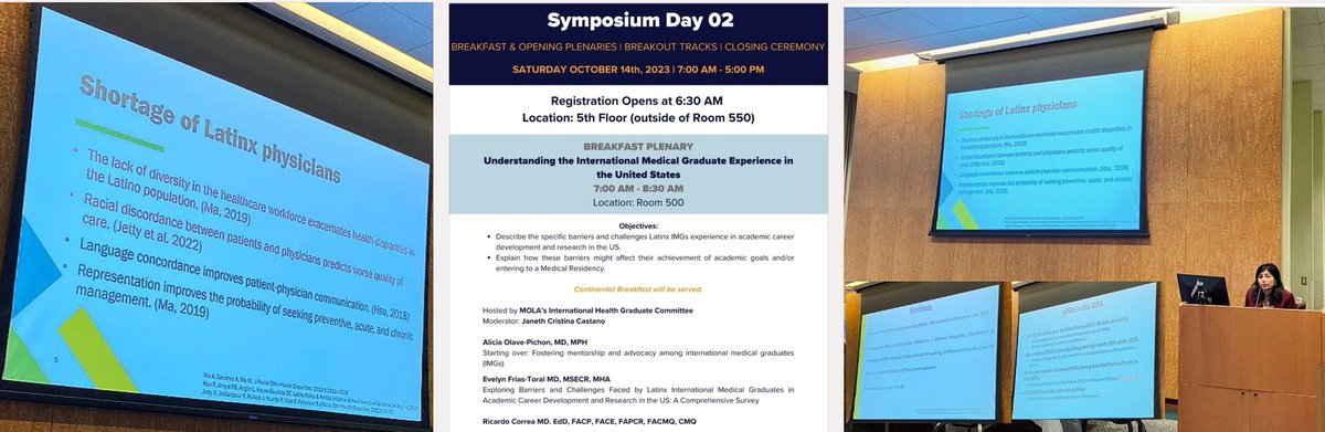 Thank you for the invitation to participate in the Breakfast Plenary in the #MOLASymposium to talk about the shortage of #LatinoPhysicians in the US, the challenges faced by #IMGs &amp; advocacy efforts seeking to increase the workforce of Latino physicians <a href="/chicagomola/">MOLA Chicago</a> <a href="/AAPPHealth/">American Association of Peruvian Physicians (AAPP)</a>
