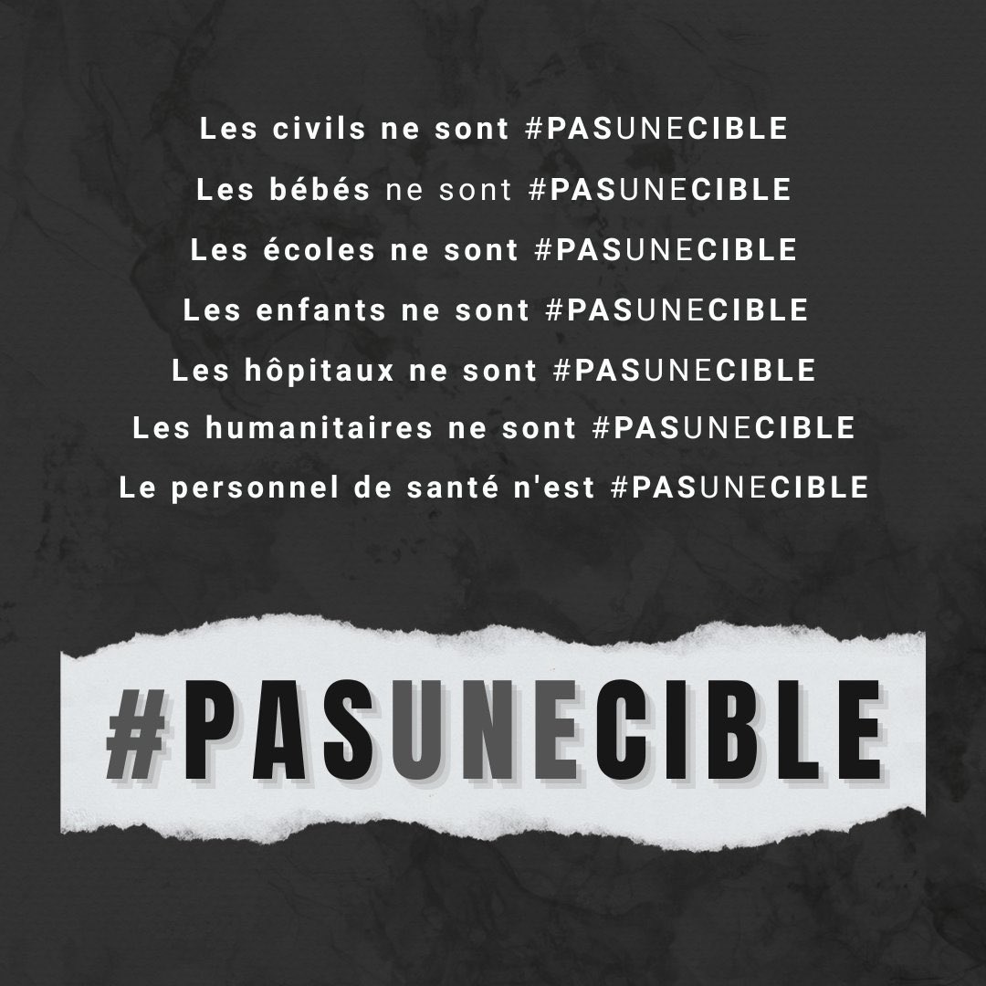 ONU_fr's tweet photo. Les civils et les infrastructures civiles ne sont #PasUneCible. 

Ils doivent être protégés. 

À tout moment et en tout lieu.

#NotATarget https://t.co/z7A0RPkMJw