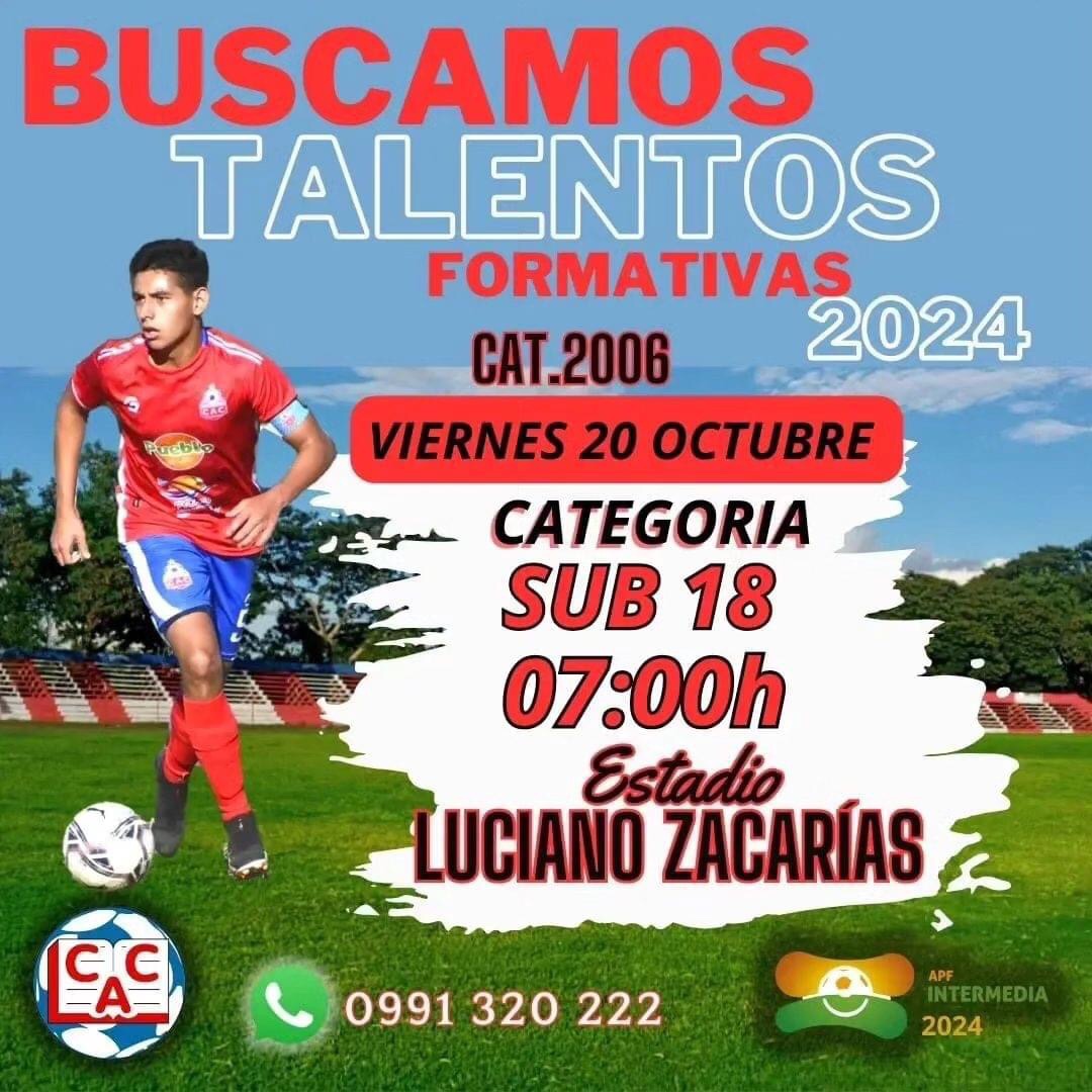 ⚠️ ATENCIÓN ⚠️

#Formativas | #sub18 

📍 El club Atlético <a href="/colegialespy/">Club Atlético Colegiales</a> en busca de talento, te espera en su sede para las pruebas el viernes 20 de octubre a partir de las 07:00 horas!!!

No faltes!!!

📱 Más información: 0991.320.222

#Formativas #Intermedia2024
