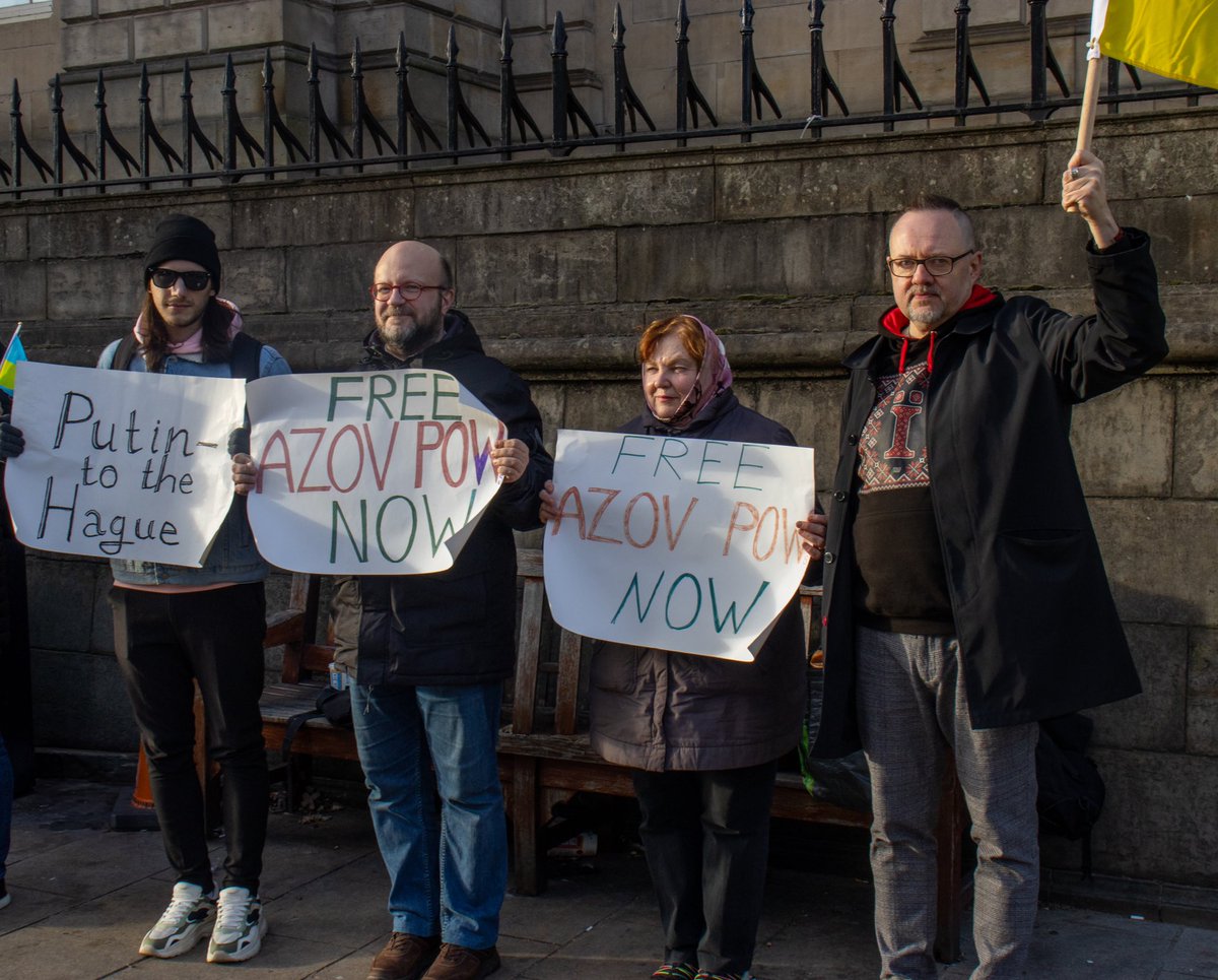 UKRProtestEdi's tweet photo. We will continue our efforts and advocacy to secure the release of the Azovstal Prisoners of War and the prosecution of Russian terrorists for their actions.

Together, we have raised our voices against these injustices! https://t.co/MuEBKnHjg1
