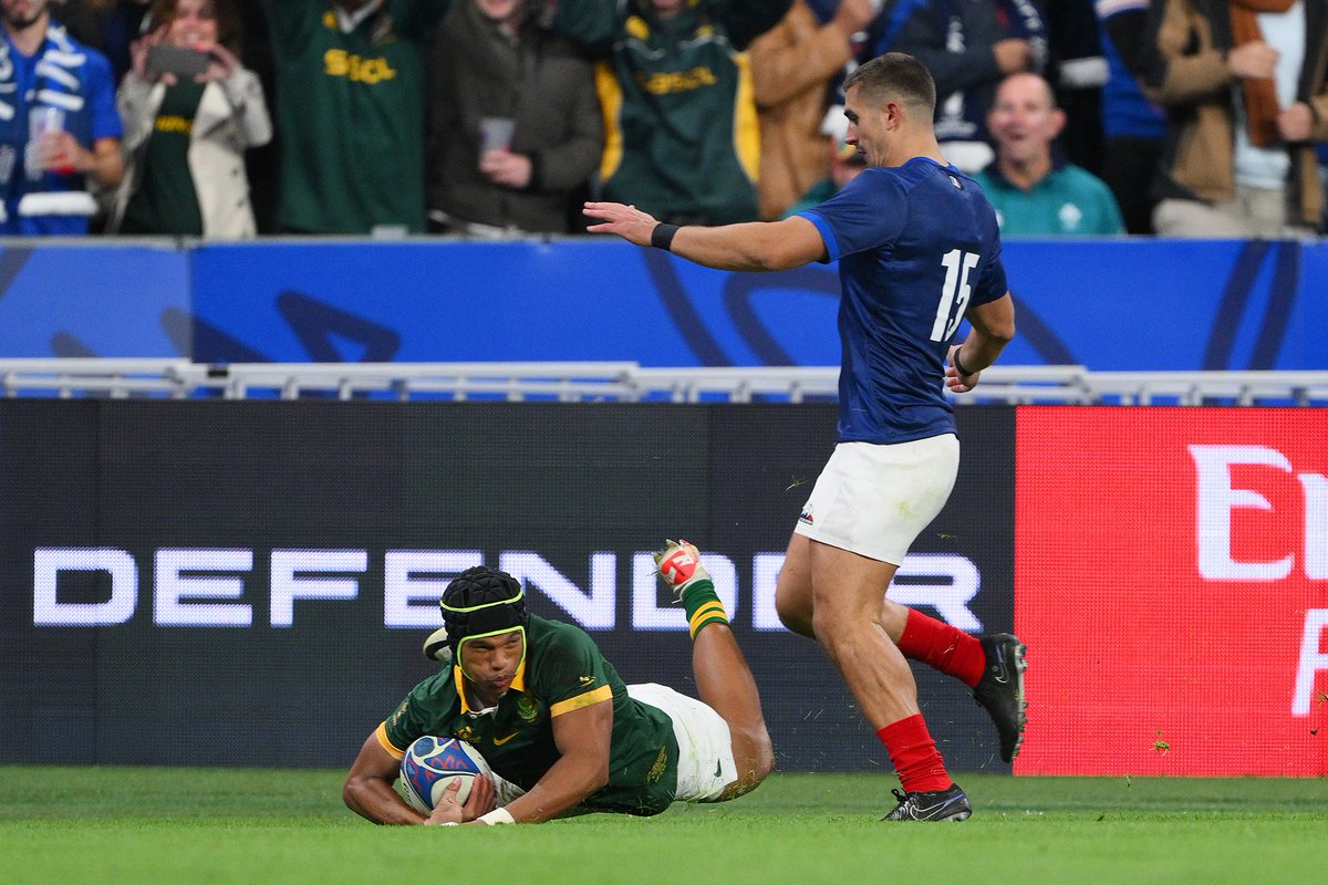South Africa's Springboks beat France 29-28 to qualify for the Semi Finals of the 2023 Rugby World Cup.

France are ranked no. 2 in the world, while South Africa are ranked no. 3.