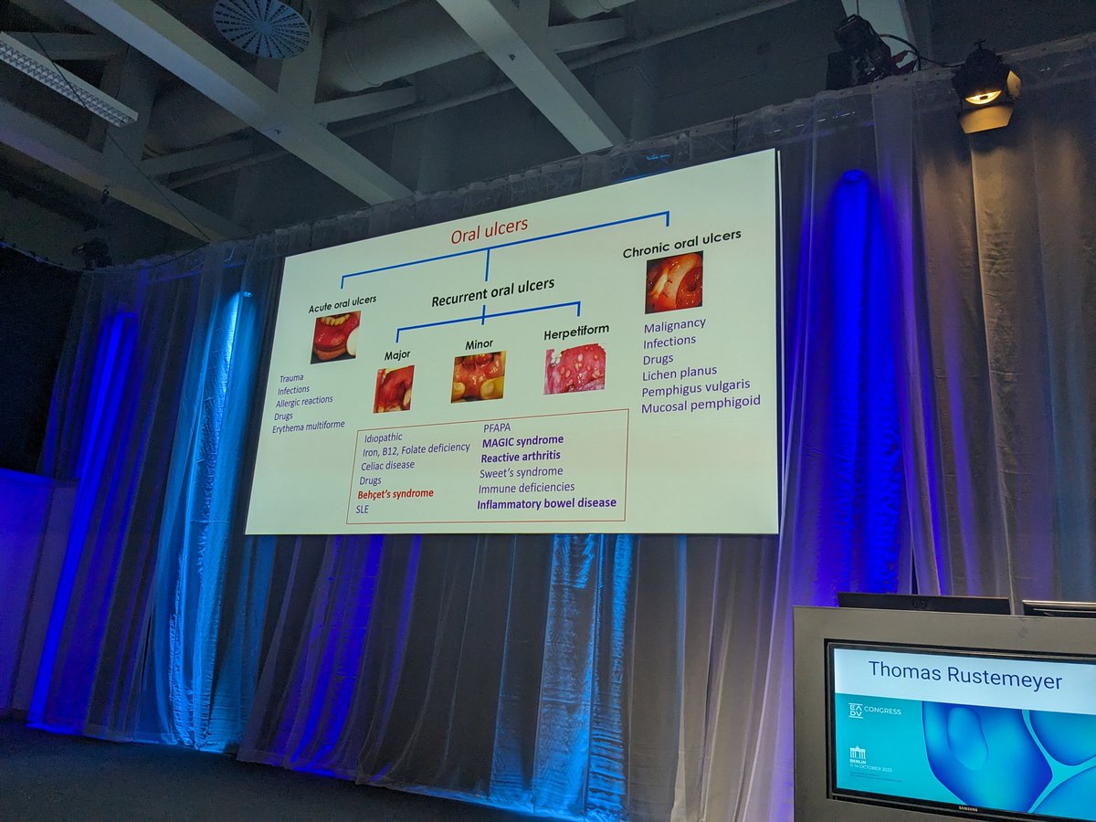 oral ulcers 🤔 what are the etiologies?! Here a great algorithm presented at the EADV congress Berlin 2023 @eadv #eadvcongress