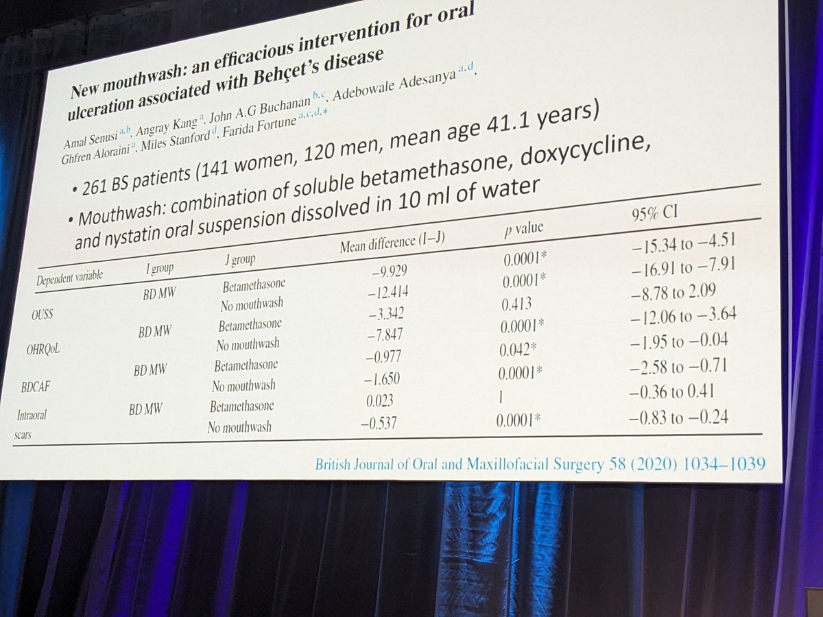 LineMezni's tweet photo. New mouth wash preparation / pentoxifylline gel in the treatment of oral ulcers  in patients with Behçet's syndrome @eadv #eadvcongress eadv 2023 Berlin https://t.co/E9cyhB3qpD