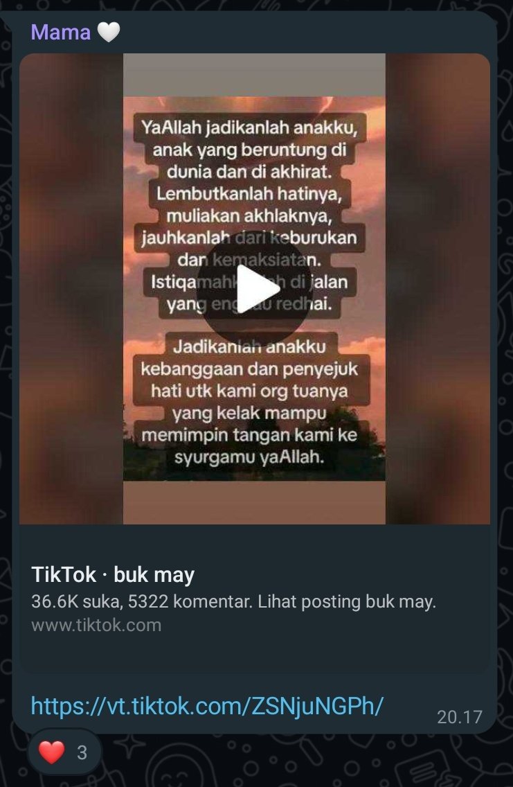kleponijolumer's tweet photo. Mama gw udah bisa share link tiktok,
Trus nge-share vt kaya gini 🥹
Sehat selalu ya mama 🤍🥹 https://t.co/peoqi64qPF