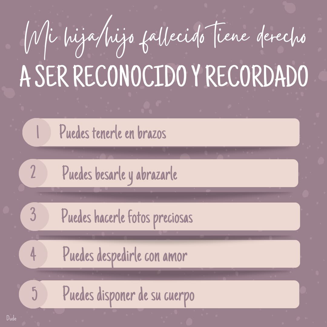 Buenas prácticas en duelo perinatal que ayudan en el proceso de duelo. Porque todos nacen y son amados y recordados #NacisteYTeRecuerdo #dueloperinatal