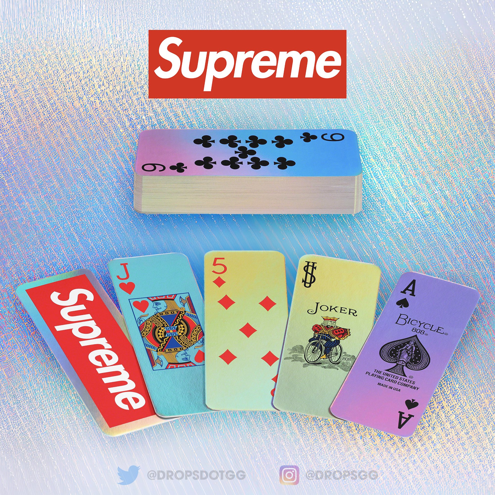 supreme holographic playing cards drop on Thursday, October 19th @ 8AM PST  via supreme(.)com!