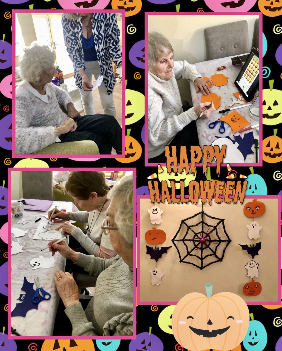 We started to get a little crafty on Thursday and start making some #Halloween decorations 🎃 our lovely Teresa wanted her pumpkins to have a proper ‘scouse brow’  they look fabulous 😊🎃 xXx #dementiacare #nonprofit #mysefton