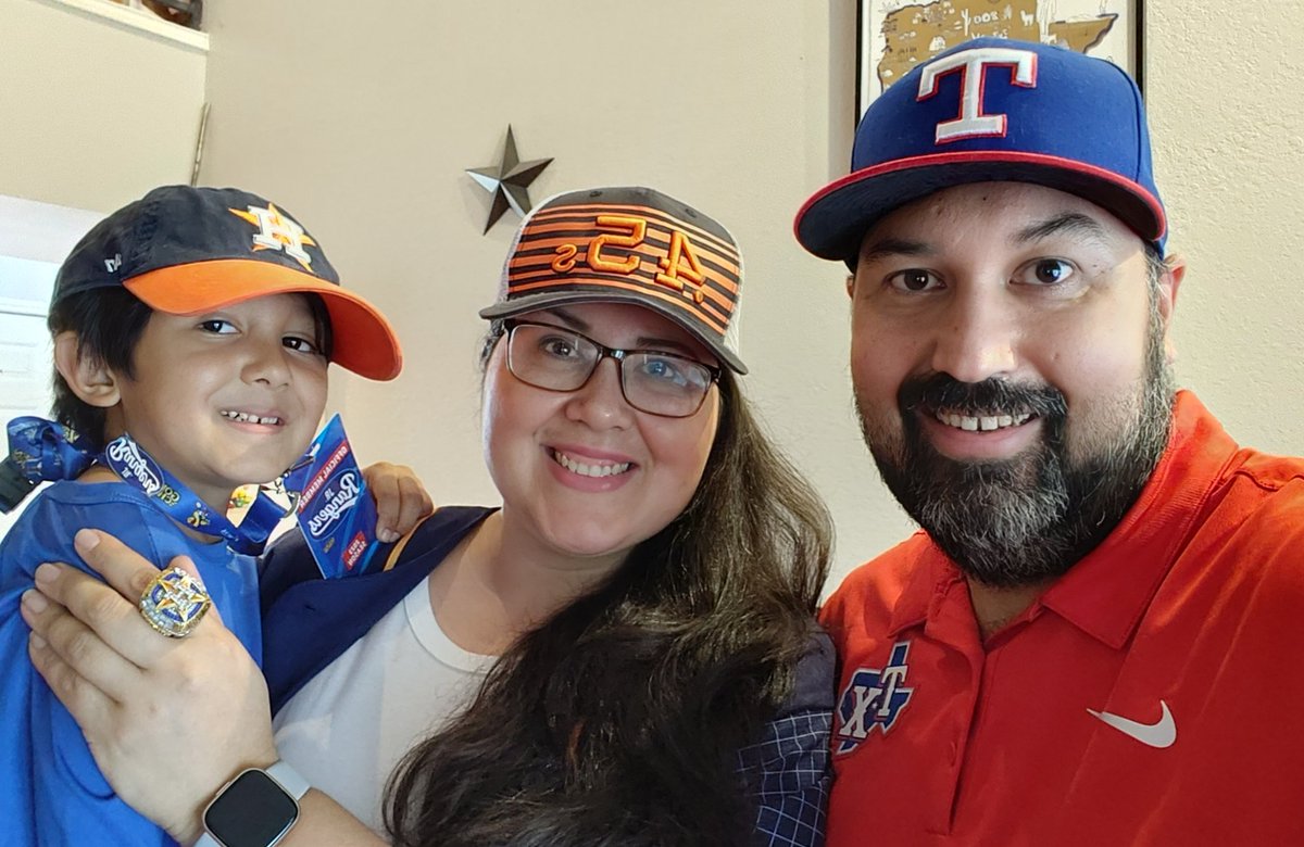 DEGTEX29's tweet image. It's going to be an interesting week in the Garcia household as my wife's Astros square off against my Rangers for the right to play in the 2023 World Series!  My son is an official Junior Ranger for 2023 but he has informed he will be rooting for Mommy's team :( #HouseDivided