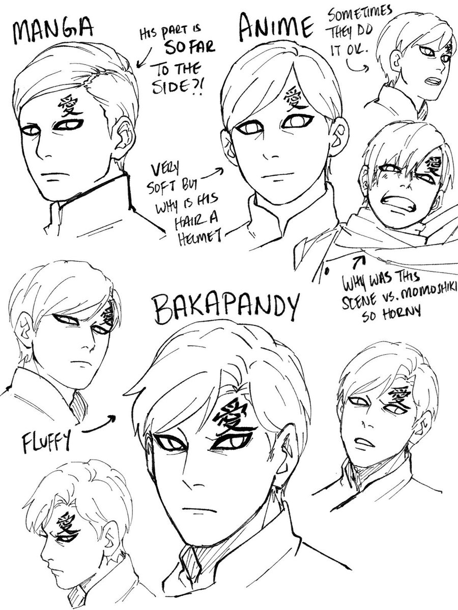 some more style comparison with Gaara's hair… 