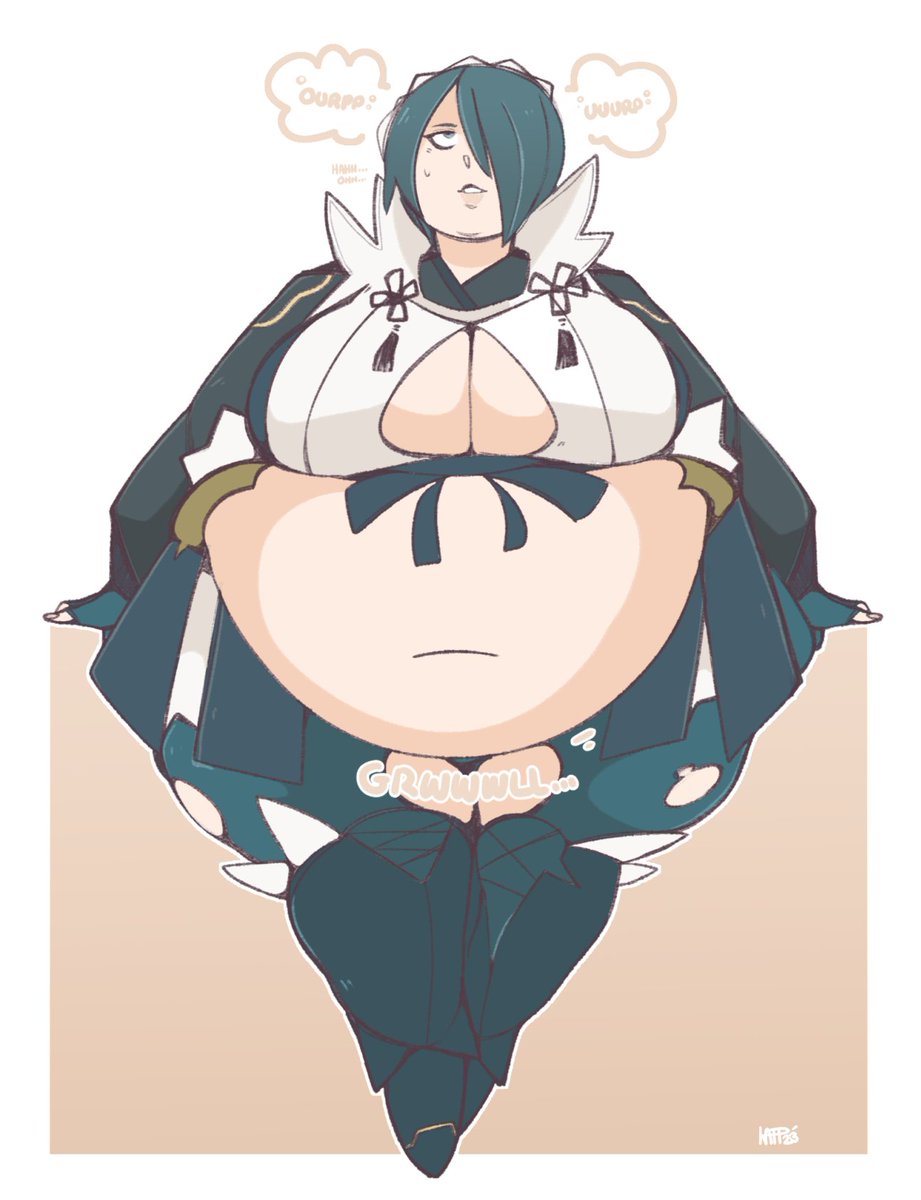 She might not be able to see any traps past that belly...but she probably won't fit down a pitfall now anyways! Setsuna (FE) stream sketch for ItsMorshu on DA!