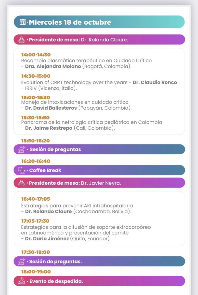 DARIOJIMENEZEC's tweet photo. Esta semana en Bogotá compartiremos temas importantes sobre Nefrología Critica y Lesión Renal Aguda. https://t.co/vp63Eei1gA