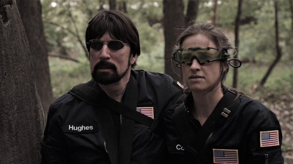 Oregonda movie 2023! Actors Eric Shook as Remus Hughes (Major) and Leanne Johnson as Leila Collins (Captain). Star Force Galactic Command.