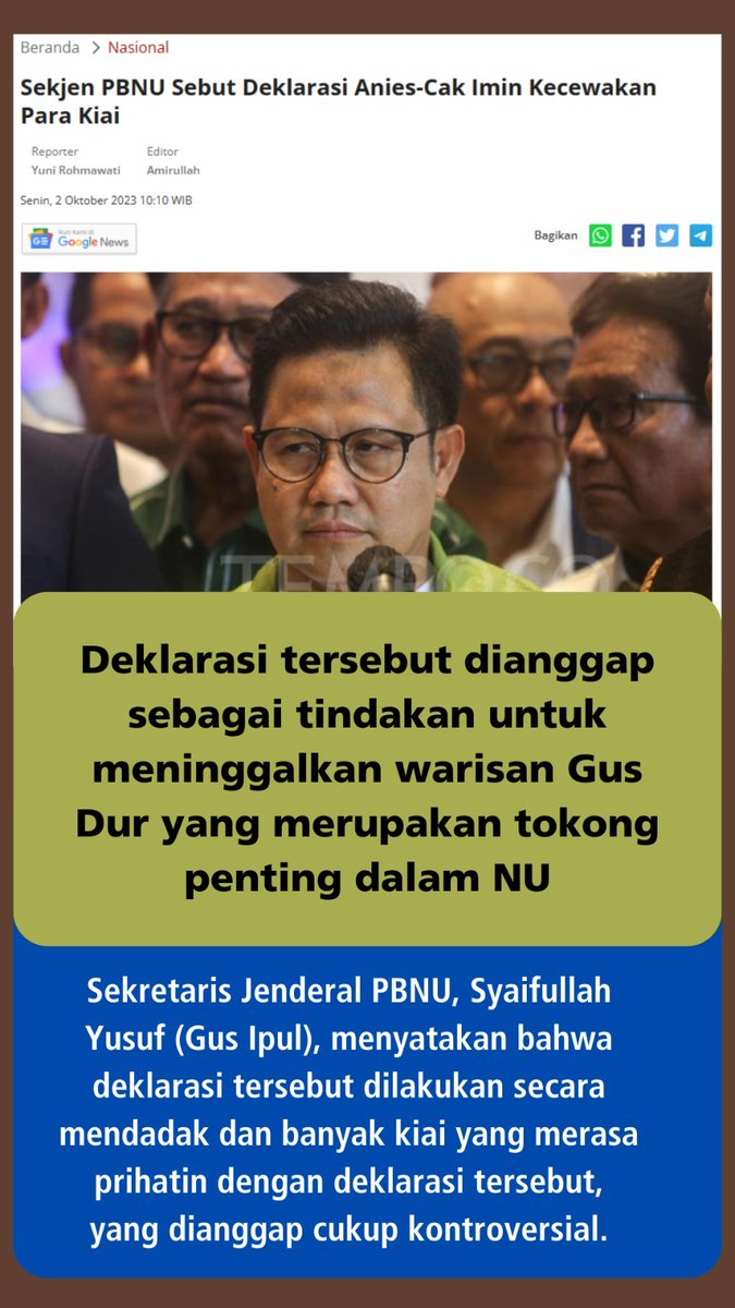 Deklarasi cak Imin khianati NU