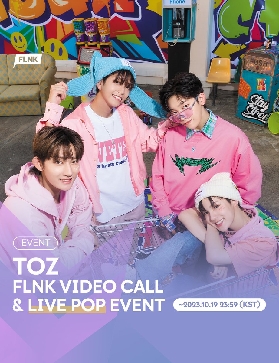 bstageplus's tweet photo. FLNK VIDEO CALL&LIVE POP EVENT with TOZ🧡

💖 購入者全員の特典
未公開のフォトカード猫耳ヘッドホンver.(1EA)
アルバム4枚以上ご購入時、スペシャルユニットのフォトカードをプレゼント(1EA)

💟 ビデオコール当選者の特典
TOZライブPOP参加機械
TOZ未公開の証明写真1SET(4EA)
サイン入りチェキ1枚(メンバーランダム)

~ 2023. 10. 19 (Thu) 23:59 KST
🔗https://t.co/cwPzj6Ioii
