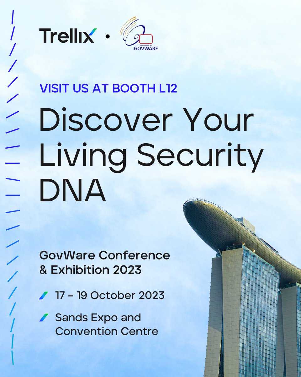 Trellix's tweet photo. Excited to be part of #GovWare2023! Join us tomorrow at booth # L12 to discover our living security ecosystem and learn about our #GrowingGift Initiative with @nparksbuzz, which will help nurture a greener future! 💚 https://t.co/wWwUSq47Sm https://t.co/fdgyqf1RL5