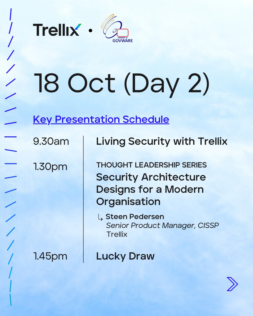 Trellix's tweet photo. Excited to be part of #GovWare2023! Join us tomorrow at booth # L12 to discover our living security ecosystem and learn about our #GrowingGift Initiative with @nparksbuzz, which will help nurture a greener future! 💚 https://t.co/wWwUSq47Sm https://t.co/fdgyqf1RL5