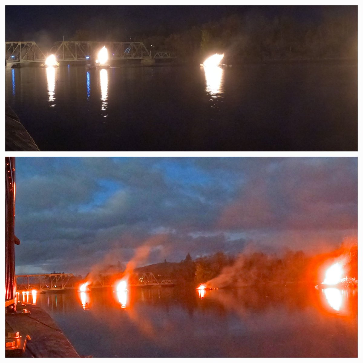 RiverFire time lapse photos (upper 2min & lower 16min) @berlinnh #GoPro #enjoylife