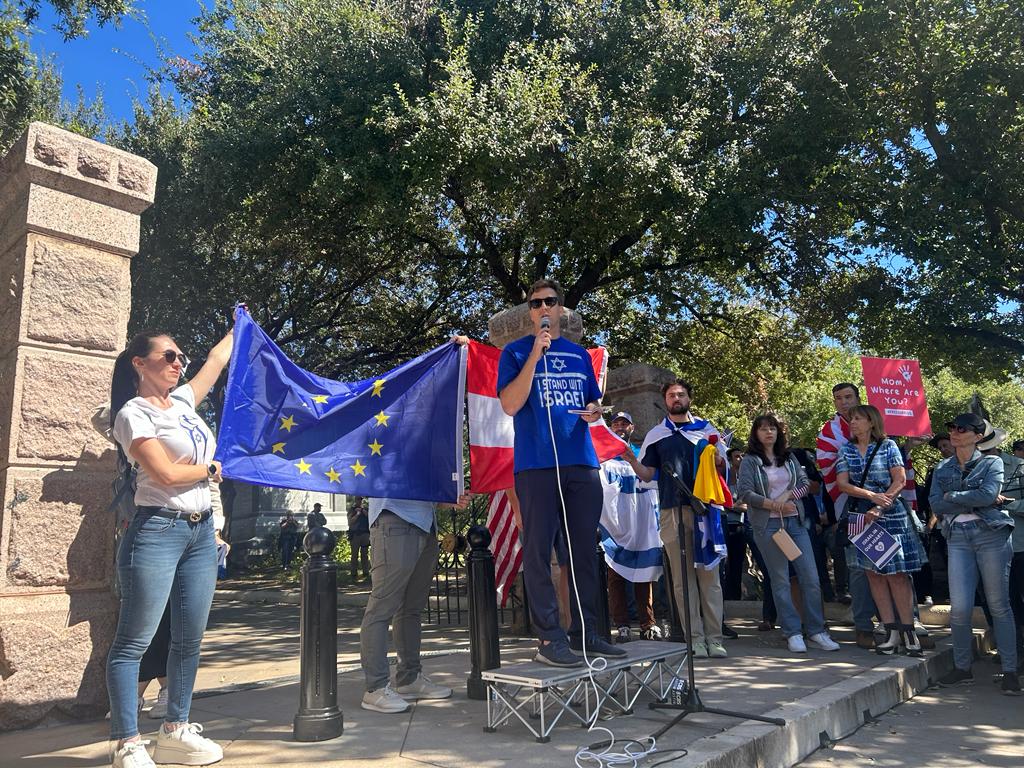 _martinwallner's tweet photo. It was an honor to be asked to speak at the Israel 🇮🇱rally in Austin, Texas today.

Here is what I said, from an Austro-American  (🇦🇹🇺🇸) perspective:

"Good afternoon Texans !
Thank you all for standing here together, in front of the Texas Capitol, sharing one clear message: We stand with Israel!
I’m here as someone from Austria to share voices from across the ocean that echo your strong spirit and solid support. Friends, what Hamas did to innocent people isn’t just an attack on Israel – it’s an attack on the values we all, here in Texas and in Austria, hold dear!
The awful things that happened to men, women, and little children are not just distant events. They are terrible attacks on all people, on decency, and on our shared principles! We can’t and won’t just stand by when such terrible things happen.
Now, you might’ve seen images from protests across Europe that might make you wonder. But know this: there is strong support for Israel in Europe! In Austria's parliament, every single political party, from left to right, stood together to condemn the terrible acts of Hamas. The Israeli flag is flying above our government buildings, showing Austria's support. And this same support can be seen in Germany, EU institutions and many other European capitals!
Austria is with Israel. Europe is with Israel.
Last week’s events go beyond the usual Israeli-Palestinian conflict; they touch people worldwide, challenging our shared human decency and moral compass. Standing here, in front of the Texas State Capitol—a symbol of freedom, justice, and democracy—we remind ourselves of these principles that Israel also stands for, are under attack and need all of us to defend them.
However, I do think there is hope. The unspeakable horrors of the Holocaust, perpetrated by Austrians and Germans remains a dark reminder of why Israel needs to exist. Even with that dark history, today Austrians stand with Israel as partners, supporters, and friends. This change from hatred to friendship shines a light on what can be possible.
So, even with the recent terrible events, let’s stay strong in our belief that a future where peace overshadows conflict and friendship wins over adversity is possible and reachable.
Thank you, Texas, for your unwavering support and to a future shaped by peace and prosperity!"

#WeStandWithIsrael