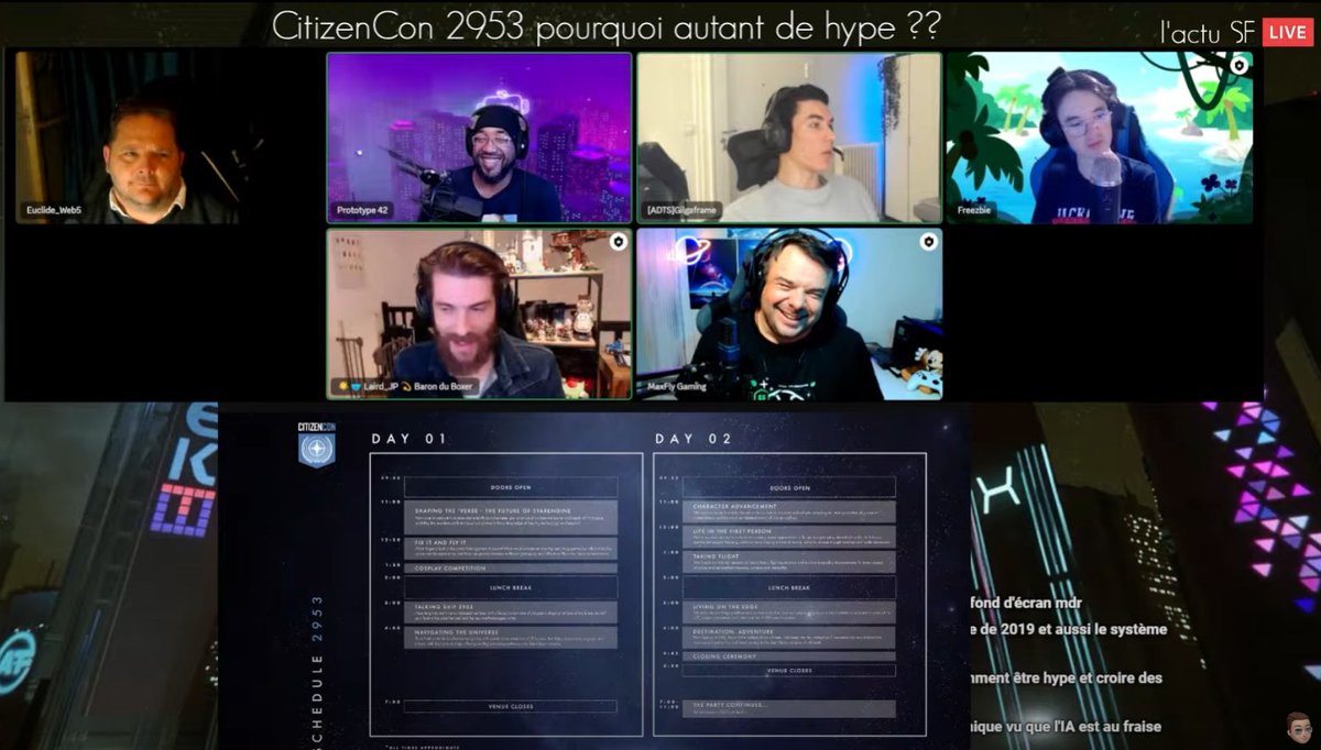MaxFlyGaming's tweet image. 🙏Merci à tous pour la soirée debrief avant la #CitizenCon2953 sur #StarCitizen !!
👍Merci aux invités @Gilgaframe @Prototype42Live @Euclide_Web5 
😎Et aux chroniqueurs @TitanStarRunner et @Real_Laird_JP 

Retrouvez dès maintenant le replay Youtube
➡️youtube.com/live/yogzaQoTs…⬅️