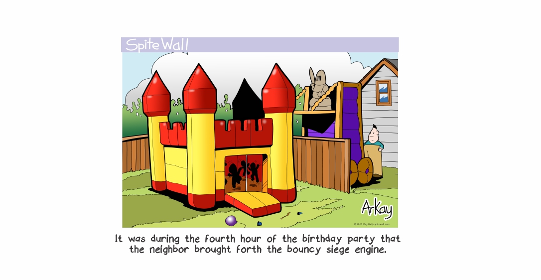 #siegeengine #bouncycastle #childrenspartyideas #rottenneighbors