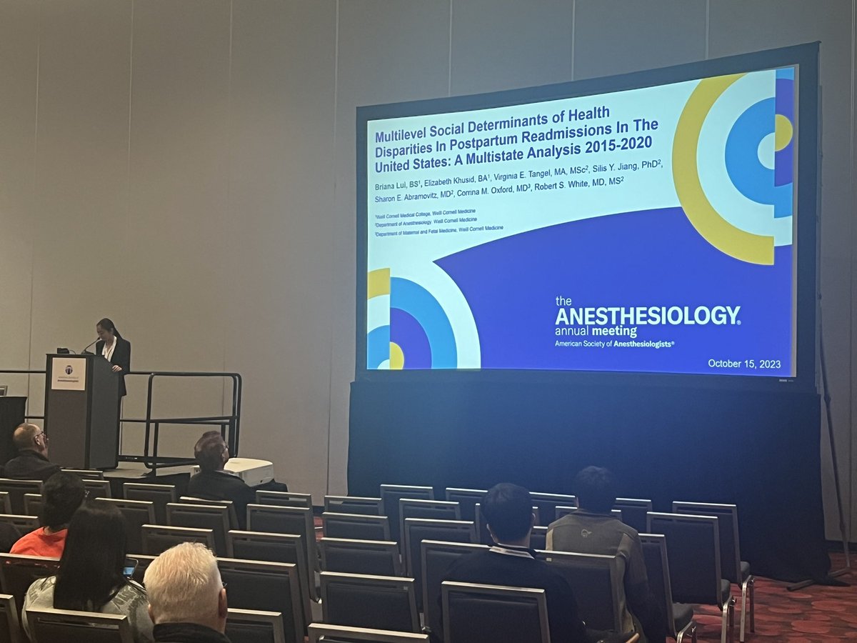 RobertWhiteMD's tweet photo. Congratulations to @WeillCornell @WCMAnesthesia medical student @BrianaLui for her excellent presentation (top 6 abstract) on OB readmissions. Great work looking forward to published paper https://t.co/yaBbhOu2Ar