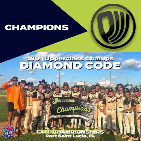 ProspectWire's tweet photo. 2023 PW Fall Championships
Upperclass Division
#PWBaseball🍃🏆
#PWChampions🏆 

🏆: Diamond Code 18U
Tournament Champions

🥇: Dalton French
Tournament MVP

💪🏼: Joe Cuccurullo
Tournament MVPitcher https://t.co/AnilvYMpbm