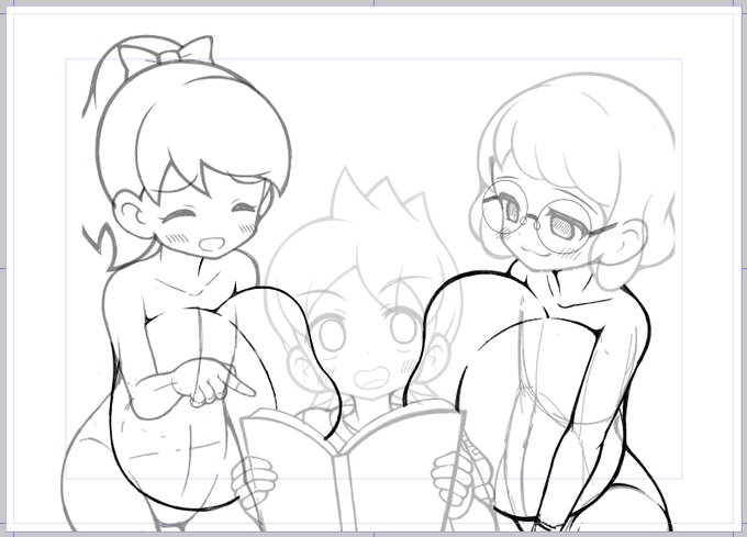 次のskeb下書き途中。なんとか見えてきた 