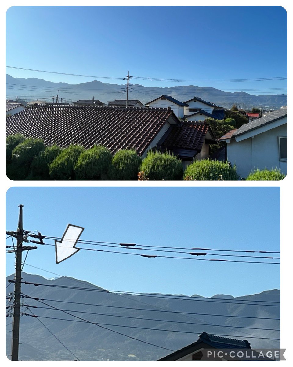 anmamajunko's tweet photo. おはよー！朝家からパチリ。
小さいが富士山も見えてます。
1週間が始まりましたが、皆んながんばろー https://t.co/6qWUCbtsNf