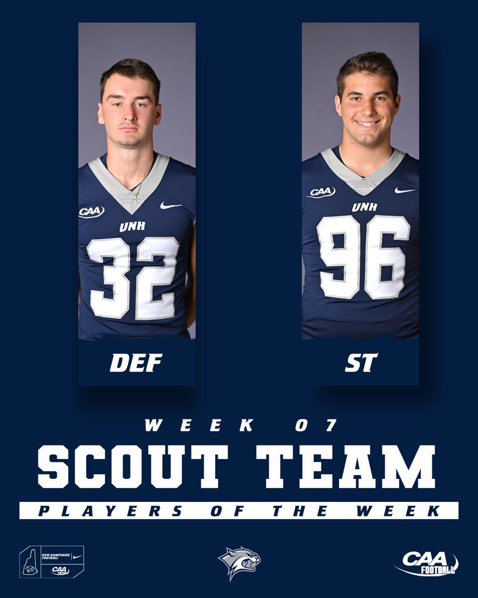 UNH_Football's tweet photo. Scout Team Players of the week!
#CAT2UNT4MED😼 https://t.co/YR9iYOFMb6