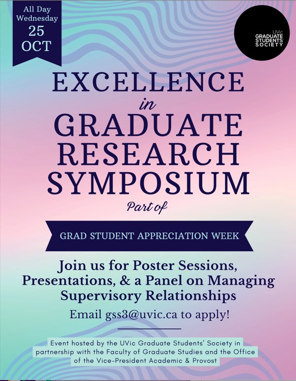 Greg Gaube (@greggaube) on Twitter photo Reminder for <a href="/uvic/">UniversityOfVictoria</a> graduate students: The abstract deadline for Uvicās Excellence in Graduate Research Symposium is end of day Monday! Please see the GSS website for details/forms! gss.uvic.ca/grad-student-a⦠<a href="/UVicScience/">UVic Science</a> @UVicHumanities Reminder for <a href="/uvic/">UniversityOfVictoria</a> graduate students: The abstract deadline for Uvicās Excellence in Graduate Research Symposium is end of day Monday! Please see the GSS website for details/forms! gss.uvic.ca/grad-student-a⦠<a href="/UVicScience/">UVic Science</a> @UVicHumanities
