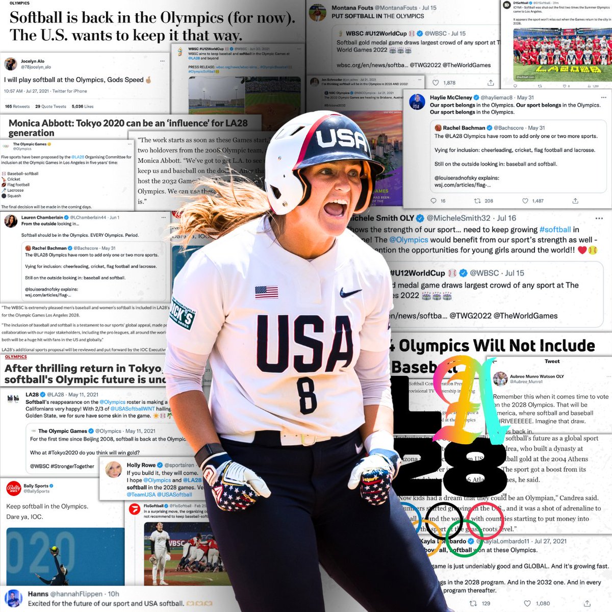 The 𝗢𝗹𝘆𝗺𝗽𝗶𝗰 𝗗𝗿𝗲𝗮𝗺 is back. 𝙒𝙚 are back. 🗞 LA28 and the IOC confirm the addition of softball and baseball for the @LA28 Olympic Games: go.usasoftball.com/48WTGRq @WBSC | @USASoftballWNT