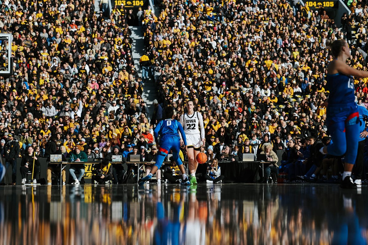 Iowa Women's Basketball (@iowawbb) on Twitter photo A triple-double in front of 55,000 people? 𝐘𝐮𝐩.
34 points.
11 rebounds.
10 assists.
<a href="/CaitlinClark22/">Caitlin Clark</a> x #Hawkeyes A triple-double in front of 55,000 people? 𝐘𝐮𝐩.
34 points.
11 rebounds.
10 assists.
<a href="/CaitlinClark22/">Caitlin Clark</a> x #Hawkeyes