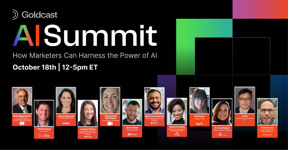 THIS is the AI everyone is excited about: 

The ability to quickly, easily, &amp; repurpose event content. 

Discover how to kickstart post-event content distribution with the first AI-powered studio 🚀 

Register for the <a href="/Goldcast/">Goldcast</a> AI Summit 🧃 
shorturl.at/gHO03
