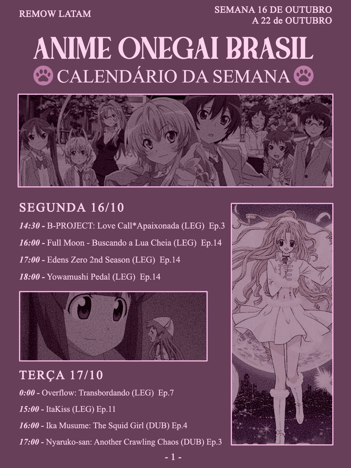 CALENDÁRIO DOS ANIMES/LANÇAMENTOS (Outubro 2022) 