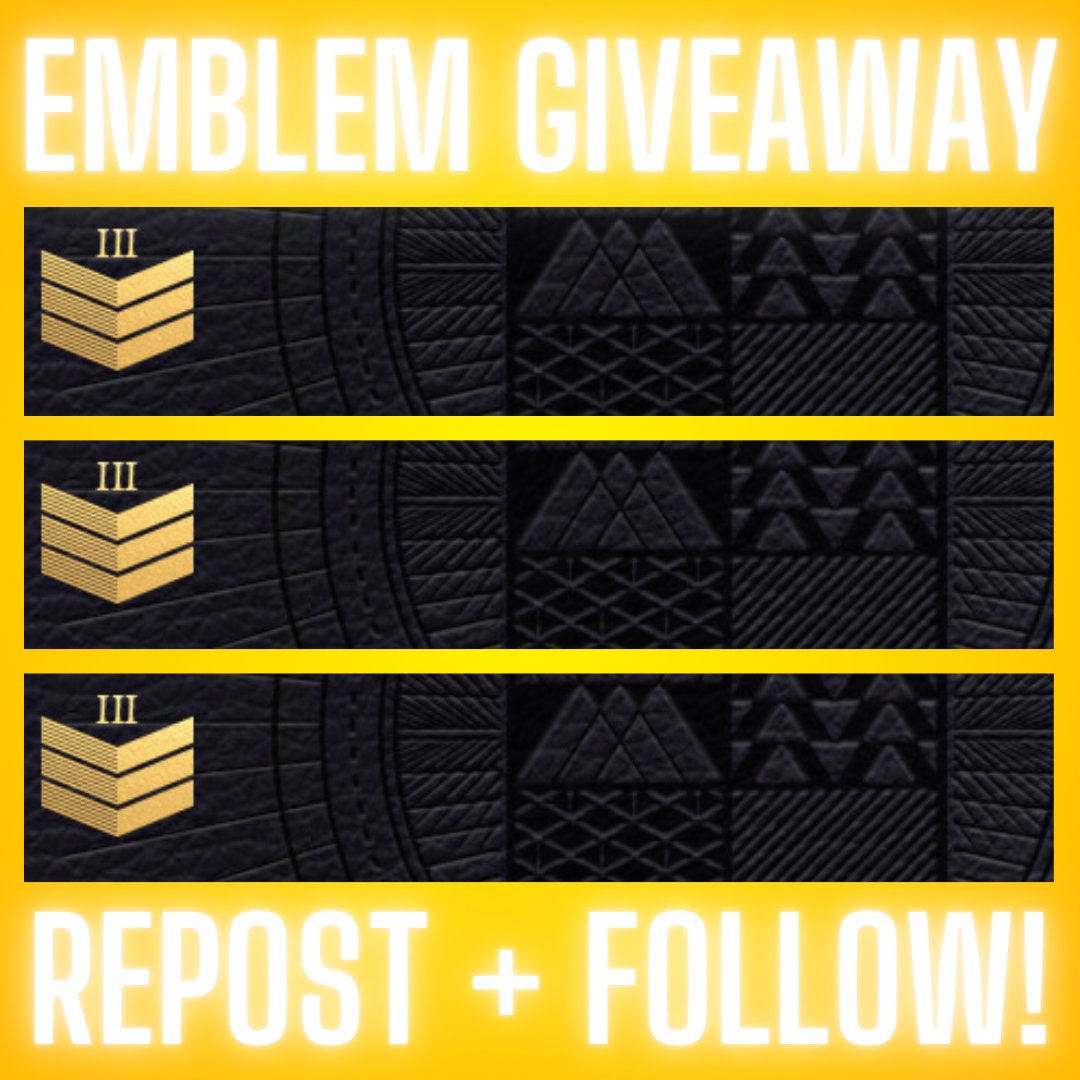 LUCKYY10P's tweet image. EMBLEM GIVEAWAY!
REPOST &amp;amp; FOLLOW TO ENTER! #Destiny2