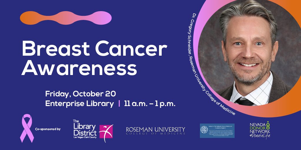 October is #BreastCancerAwarenessMonth &amp; you can learn how to detect early symptoms during this FREE event at #EnterpriseLibrary on Friday, October 25 as part of our #GetCarded for Health informative workshop series with <a href="/rosemanuhs/">Roseman University</a> ❤️. Details: bit.ly/3RBwLF1 #FreeToBe
