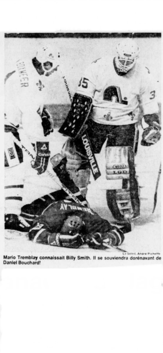 NhlFight's tweet photo. 40 Years Ago Today … NHL Fights on October 10, 1983 …
Chris Nilan MTL (major) Mario Marois QUE (major, match) 13:25 - 1p
Dan Bouchard QUE (high stick major) 14:04 - 1p
Michel Goulet QUE (slashing major) 17:14 - 1p
Chris Nilan MTL, Wilf Paiement QUE (majors) 11:43 - 2p https://t.co/K6fuQUAea2