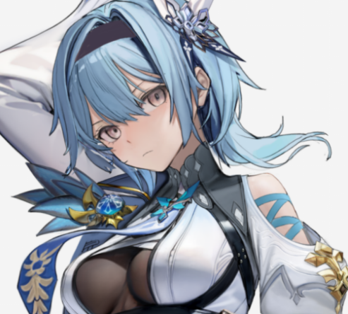 エウルア(原神) 「進捗:装飾を全て3Dで作ったので驚異の作画コストでしたが成し遂げましたあと顔と襟」|ニャタBEのイラスト